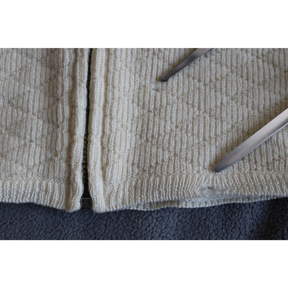 WOOLRICH Vest Jacket Wool Womens Large Cream Camel Full Zip Minimalist Neutral - Picture 7 of 11